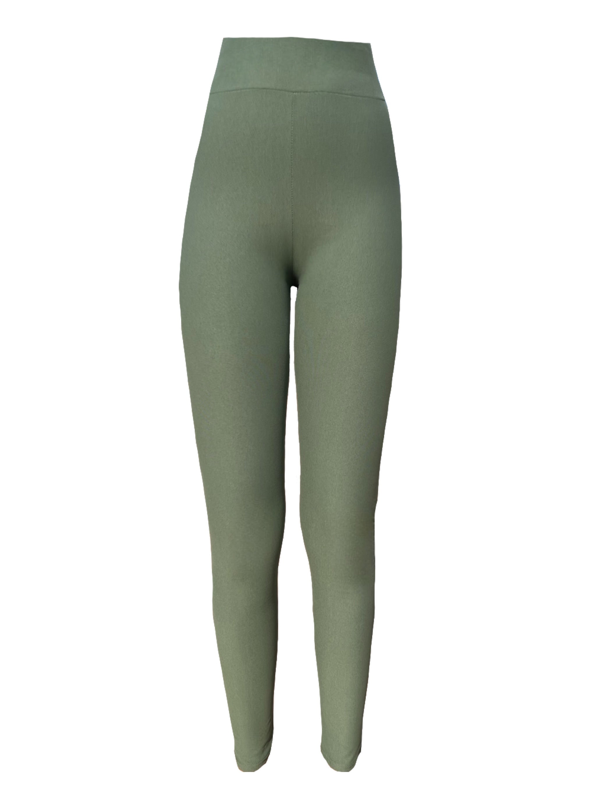 Green Suede Leggings